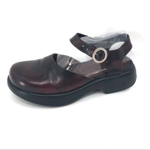 Dansko VintageMary Jane Clog Maroon Leather Size 8